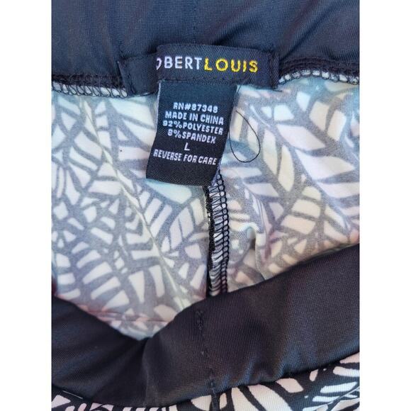 Robert Louis Women’s Black White Leaves Print Midi Skirt Size Large - Picture 5 of 7